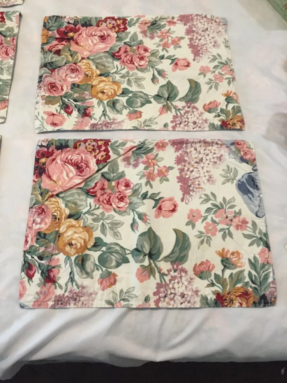 Set of 5 Vintage Ralph Lauren Allison Cottage Rose Floral Placemats  11